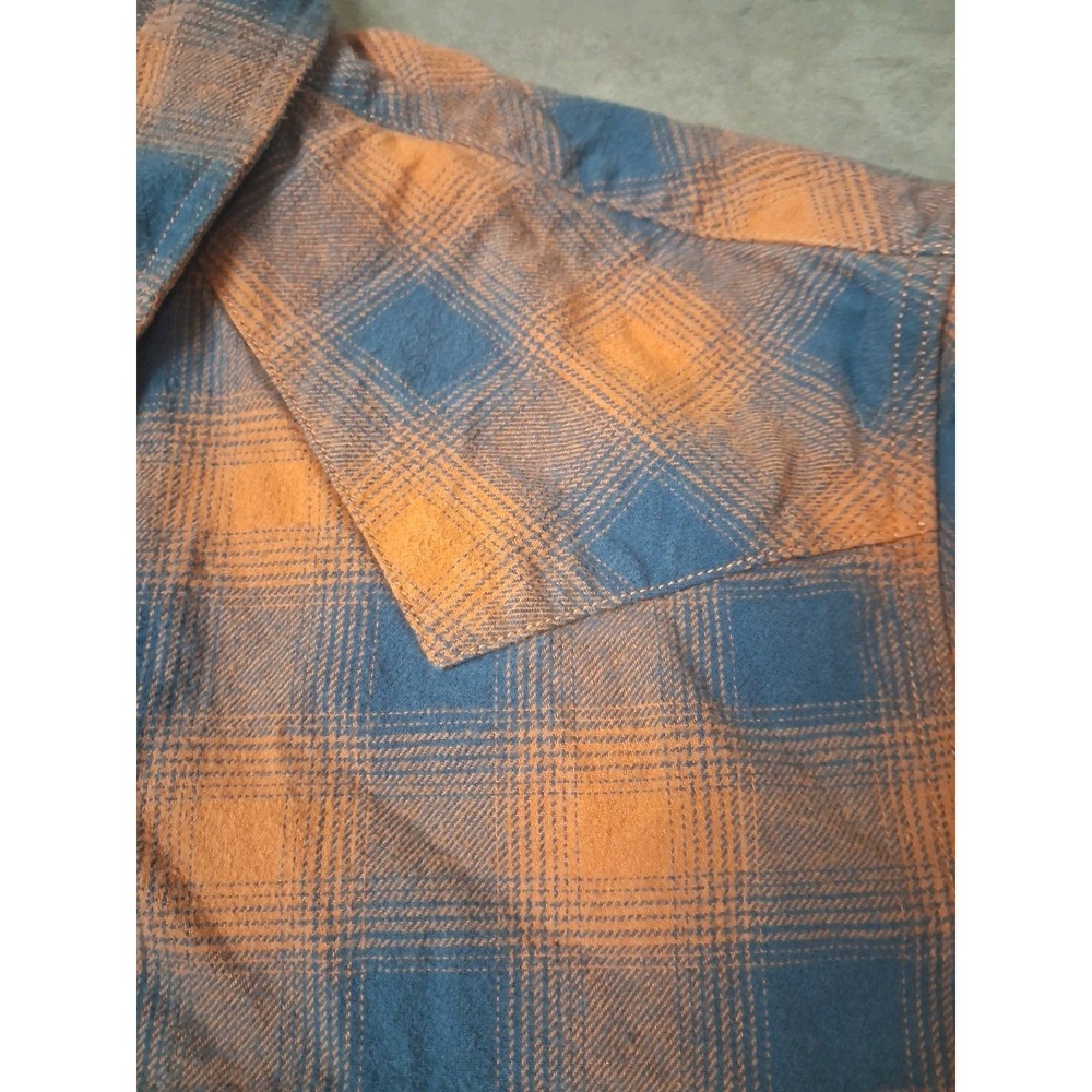 Dubinik Flannel Shirt Plaid Pearl Snaps Cotton Medium Outdoors Western Country - Picture 8 of 11